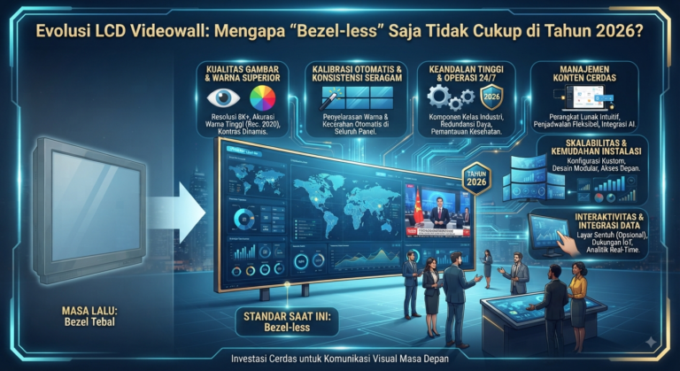 Evolusi LCD Videowall: Mengapa “Bezel-less” Saja Tidak Cukup di Tahun 2026?