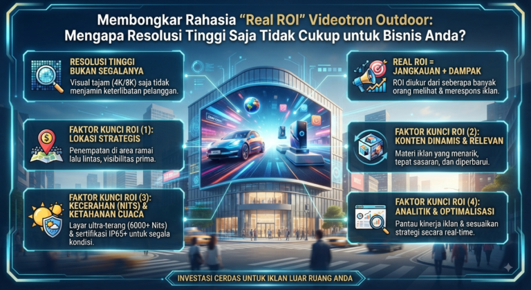 Membongkar Rahasia “Real ROI” Videotron Outdoor: Mengapa Resolusi Tinggi Saja Tidak Cukup untuk Bisnis Anda?