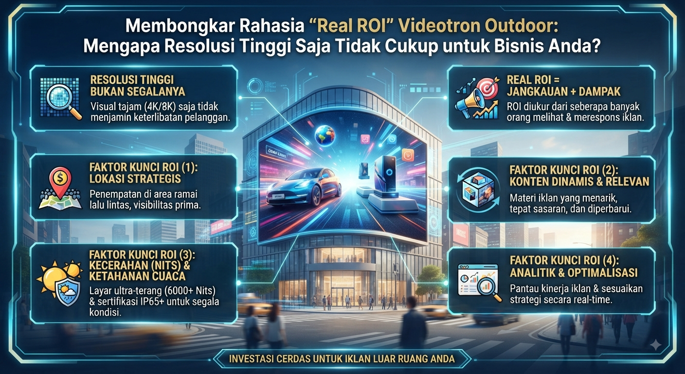 Membongkar Rahasia “Real ROI” Videotron Outdoor Mengapa Resolusi Tinggi Saja Tidak Cukup untuk Bisnis Anda