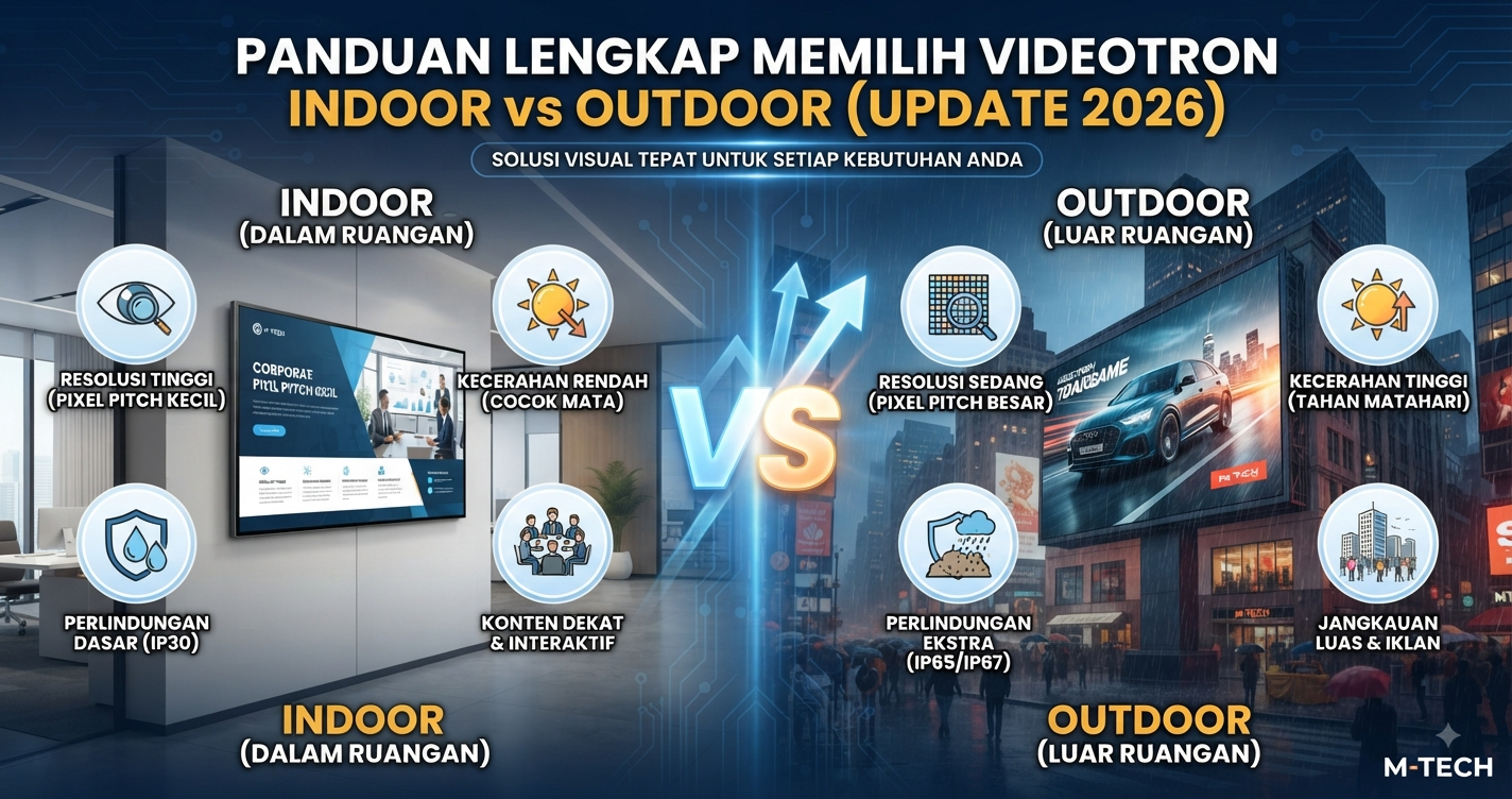 Panduan Lengkap Memilih Videotron Indoor vs Outdoor (Update 2026)