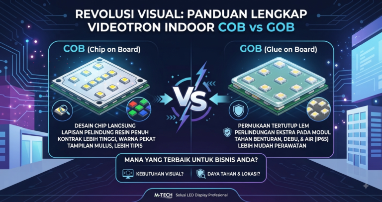 Revolusi Visual: Panduan Lengkap Videotron Indoor COB vs GOB, Mana yang Terbaik untuk Bisnis Anda?