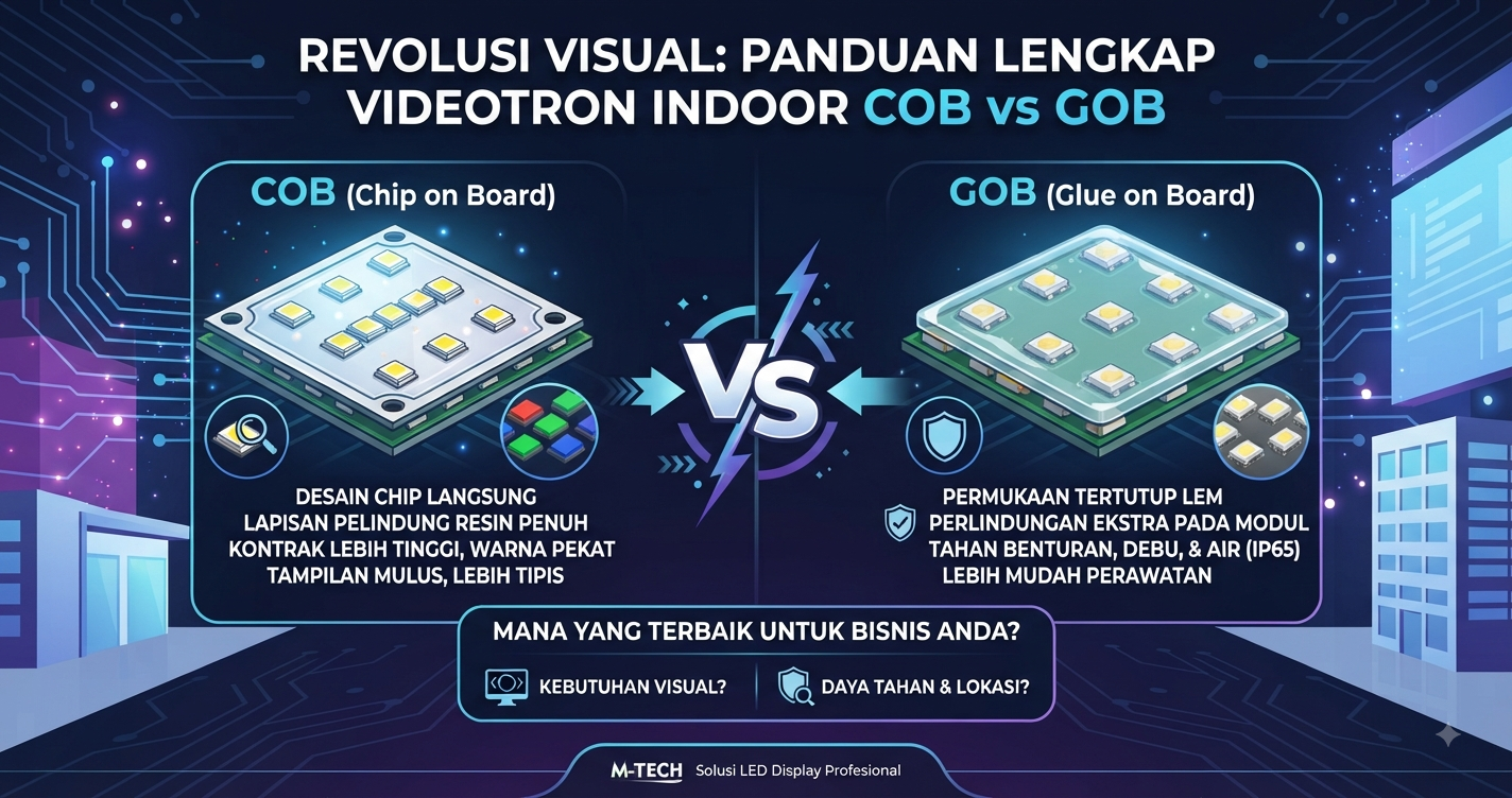 Revolusi Visual Panduan Lengkap Videotron Indoor COB vs GOB, Mana yang Terbaik untuk Bisnis Anda