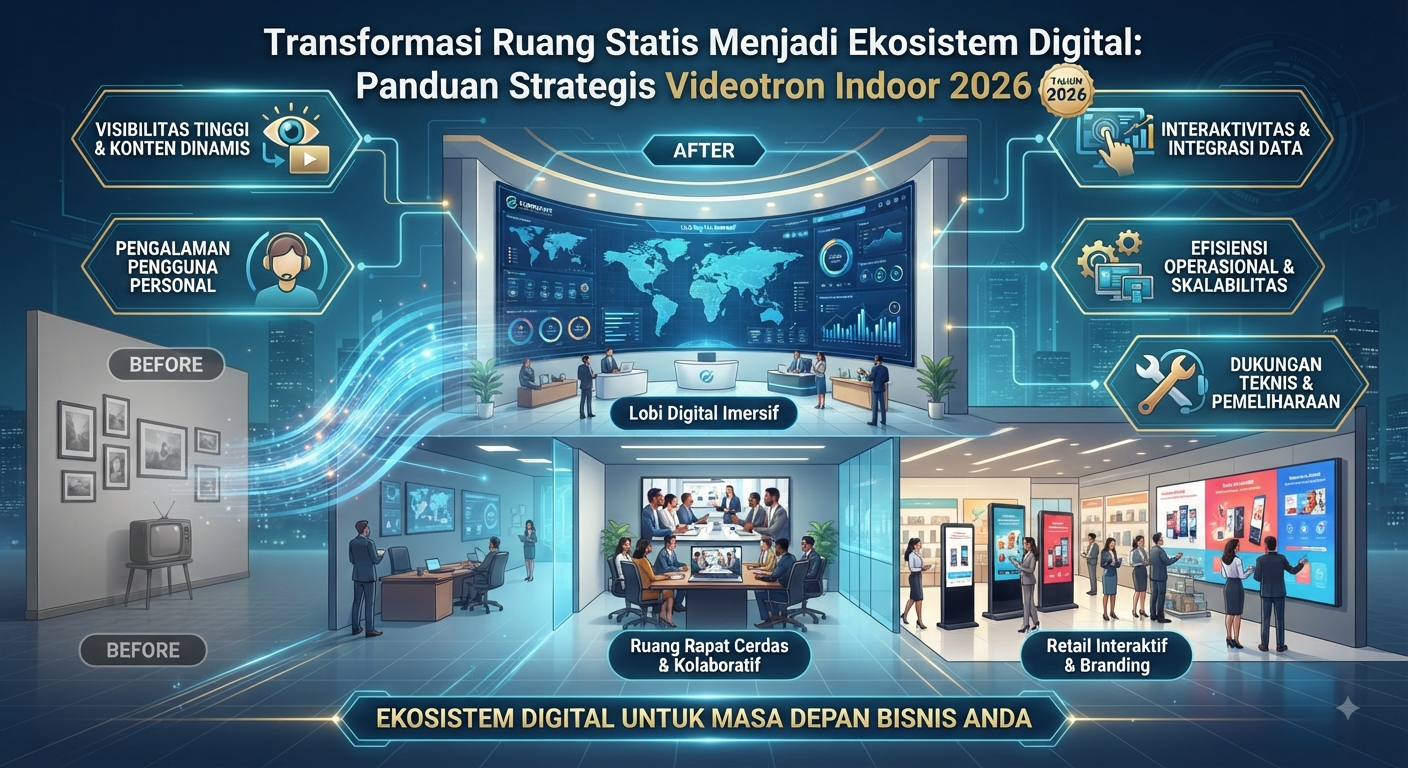 Transformasi Ruang Statis Menjadi Ekosistem Digital Panduan Strategis Videotron Indoor 2026