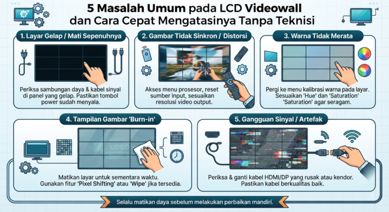 5 Masalah Umum pada LCD Videowall dan Cara Cepat Mengatasinya Tanpa Teknisi