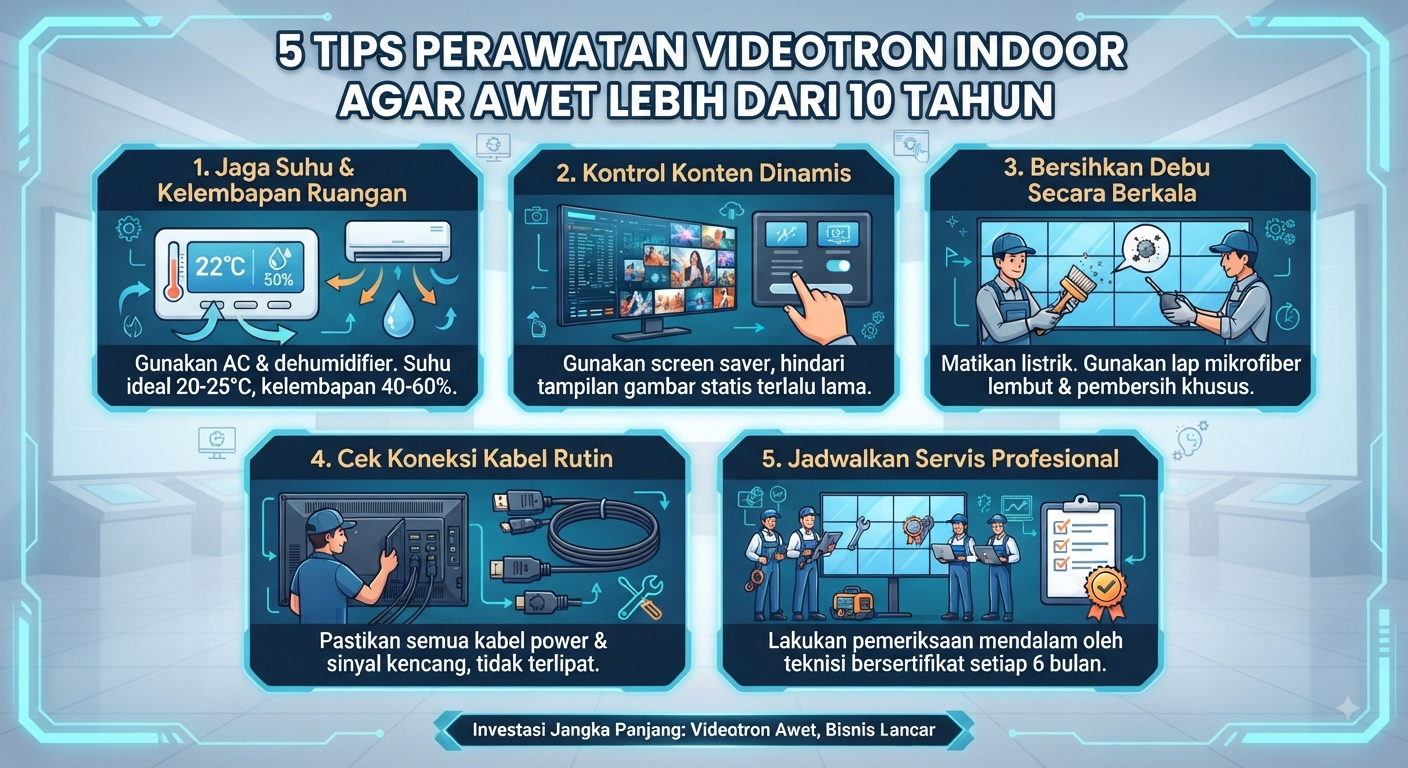 5 Tips Perawatan Videotron Indoor Agar Awet Lebih dari 10 Tahun