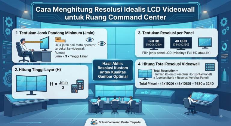 Cara Menghitung Resolusi Idealis LCD Videowall untuk Ruang Command Center