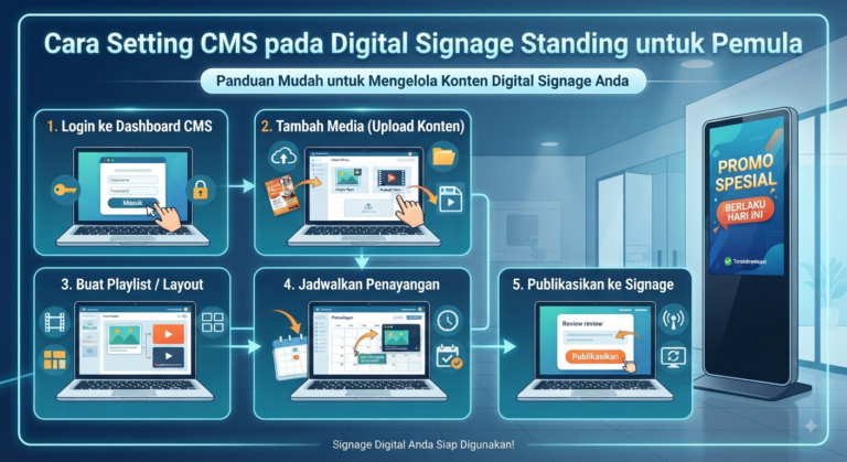 Cara Setting CMS pada Digital Signage Standing untuk Pemula