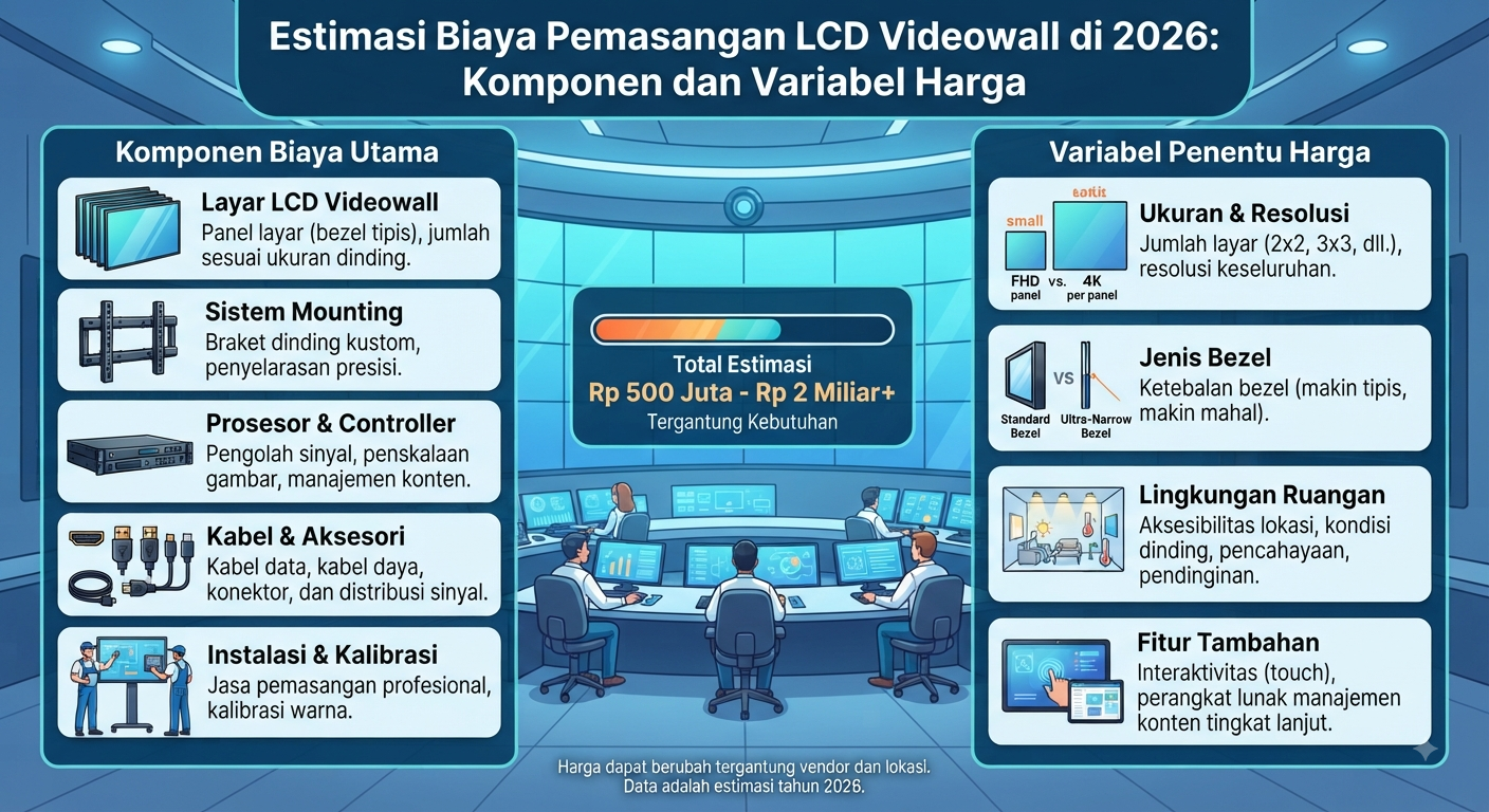 Estimasi Biaya Pemasangan LCD Videowall di 2026 Komponen dan Variabel Harga
