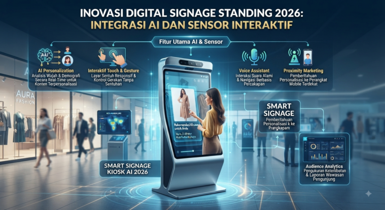 Inovasi Digital Signage Standing 2026: Integrasi AI dan Sensor Interaktif