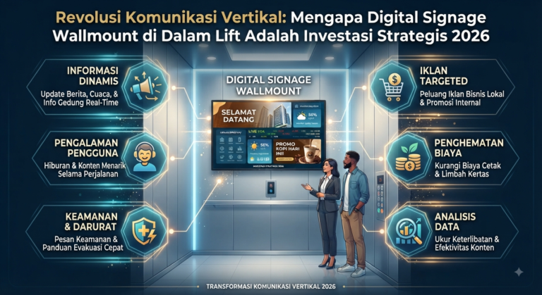 Revolusi Komunikasi Vertikal: Mengapa Digital Signage Wallmount di Dalam Lift Adalah Investasi Strategis 2026