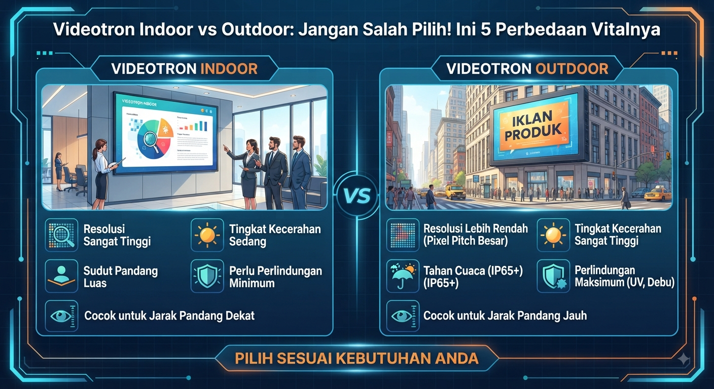 Videotron Indoor vs Outdoor Jangan Salah Pilih! Ini 5 Perbedaan Vitalnya