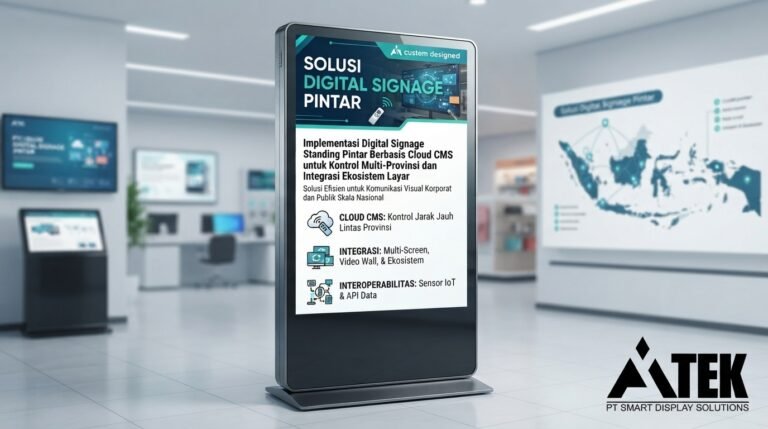 Implementasi Digital Signage Standing Pintar Berbasis Cloud CMS untuk Kontrol Multi-Provinsi dan Integrasi Ekosistem Layar